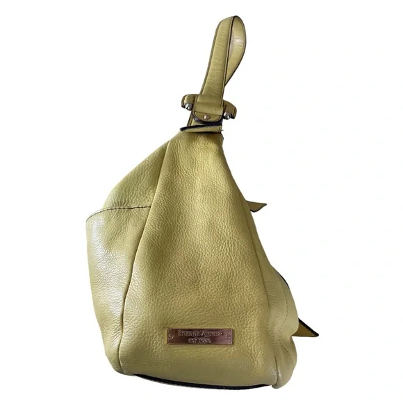 ETIENNE AIGNER Woman’s Leather Yellow Shoulder Bag With Gold Hardware - Picture 4 of 16